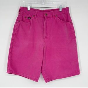 Vintage Hot Pink Chic High Rise Denim Mom Shorts 80s 90s Y2K